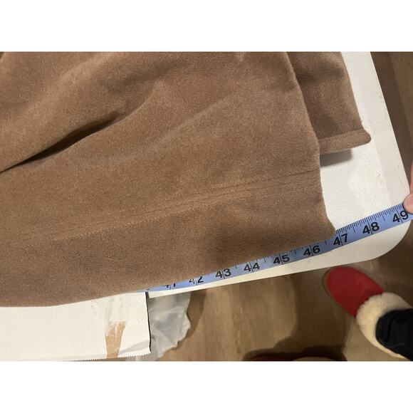 Vtg 70s Juli de Roma Tan Belted Over Coat 10 Kajjmir Man Made Cashmere Classic - Picture 12 of 14